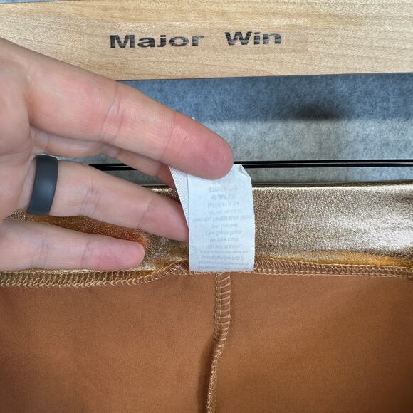 J2 Love Pants Womens Size M Gold Metallic Pull On Elastic Waist Polyester Blend - Picture 6 of 11